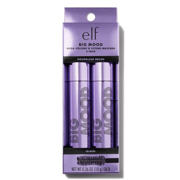 NEW ELF Big Mood Mascara Bundle (2 Full Size) in Black e.l.f. 2 Pack Lift Volume - Picture 1 of 15